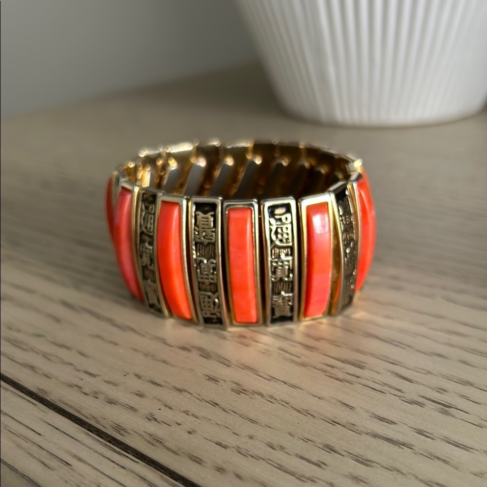 Gold and Orange Bracelet